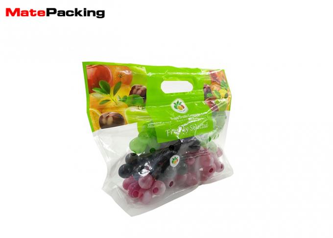Laminated Material Fresh Vegetable Plastic Packaging Bags Stand Up Zipper Transparent