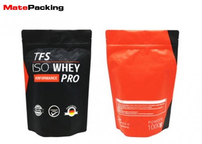 Ziplock Foil Stand Up Pouches 100% Food Grade Enhanced Foil For Protein Powder