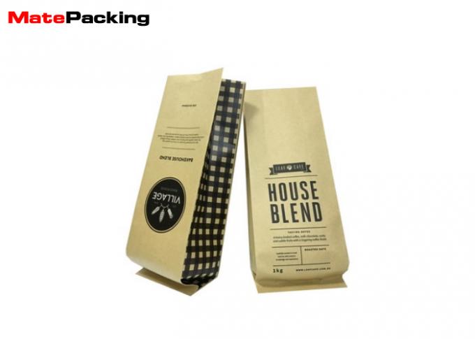 Foil Laminated Custom Design Coffee Bags , Side Gusset Coffee Bean Pouches