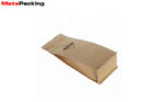 Quad Sealed Small Brown Coffee Bags , Valve Sealed Coffee Bags Side Gusset