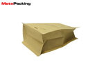 Custom Printed Stand Up Paper Bags , Food Packaging Flat Bottom Kraft Paper Ziplock Bag