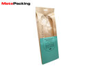 100% Bamboo Kraft Cookie Bags , Food Grade Kraft Paper Side Gusset Coffee Bags
