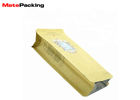 Custom Disposable Kraft Paper Food Bags Flat Bottom With Zipper Top