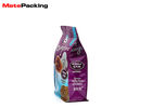 Resealable Pet Food Packaging Bags Zipper Top Flat Bottom Side Gusset Customized Logo