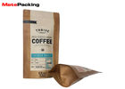 Brown Kraft Paper Kraft Paper Stand Up Pouch , Stand Up Coffee Pouches With Window