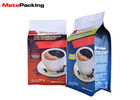 China Commercial Square Flat Bottom Coffee Bags , Zipper Custom Printed Coffee Bags factory