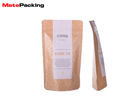 China Kraft Paper Stand Up Coffee Bean Packaging Bags Pouches 0.05 - 0.2mm Thickness factory