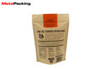 Gravure Printing Kraft Paper Food Bags Stand Up Pouches Foil Lined With Zipper Lock