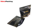 Foil Steam Proof Stand Up Plastic Pouches , Tobacco Pouch Bag With Zipper / Tear Notch