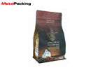 Matte Moisture Proof Coffee Bean Packaging Bags Pouch Flat Bottom With Valve Quad Sealed