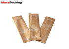 Custom Printing Kraft Paper Coffee Bags , Side Gusset Food Grade Sealable Paper Pouch