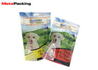 Stand Up Transparent Bottom Pet Supply Bag , Plastic Dog Treat Bags With Hole Handle / Window