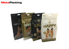 China Customized Printing Pet Food Packaging Bags Flat Bottom With Zipper / Handle factory