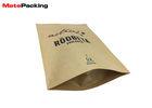 China Kraft Paper Stand Up Biodegradable Recycling Bags With Zipper / Hole Handle factory