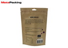Kraft Paper Stand Up Biodegradable Recycling Bags With Zipper / Hole Handle