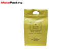 Resealable Plastic Aluminum Foil Flat Bottom Pouch Bag For Tea With Handle
