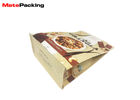 China Flat Bottom Kraft Stand Up Pouches , Gravure Mold Printing Zip Lock Bags For Food factory