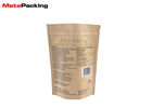 Recyclable Kraft Paper Food Bags , Ziplock Stand Up Pouch Moiseture Proof