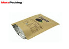 Aluminum Foil Kraft Paper Food Bags Stand Up Zipper Lock Customs Size Gravure Printing