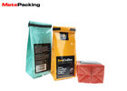 Aluminum Foil Coffee Bean Packaging Bags Flat Bottom With Valve / Tin Tie