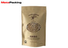 Coffee Foil Stand Up Pouch Kraft Paper Lamination Custom Printing With Ziplock
