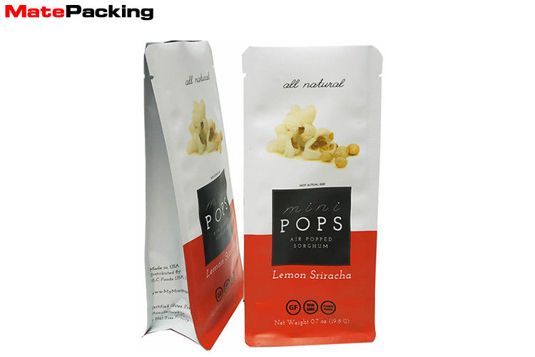 China 0.7 Oz Flat Bottom Pouch Aluminum Foil Bag For Popcorn Customs Design Moisture Proof company