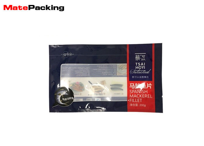 China Custom Printed Vacuum Seal Food Bags Three Side Heat Seal With Clear Window factory