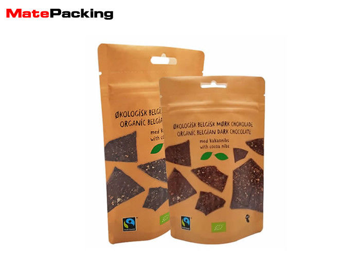 China Zipper Aluminum Foil Stand Up Pouches UV Printing With Air Hole For Chocolate factory