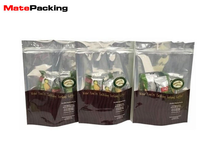 China Food Grade Zipper Clear Food Pouches , Clear Plastic Stand Up Pouches For Candy factory