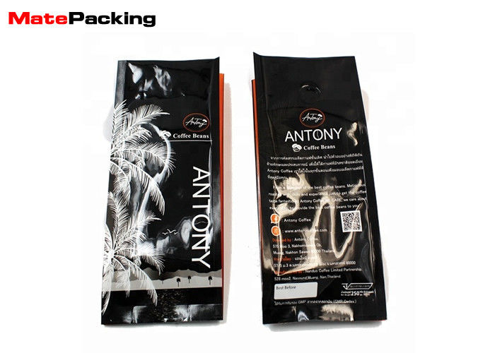 China Glossy Side Gusset Bag Plastic Coffee Pouch With Degassing Valve Custom Printing company