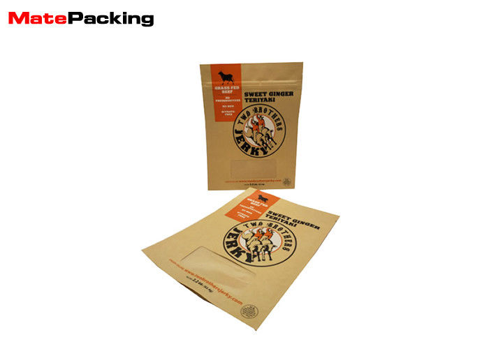 China Window Stand Up NaturalKraft Paper Food Bags Gravure Mold Printing For Nuts factory