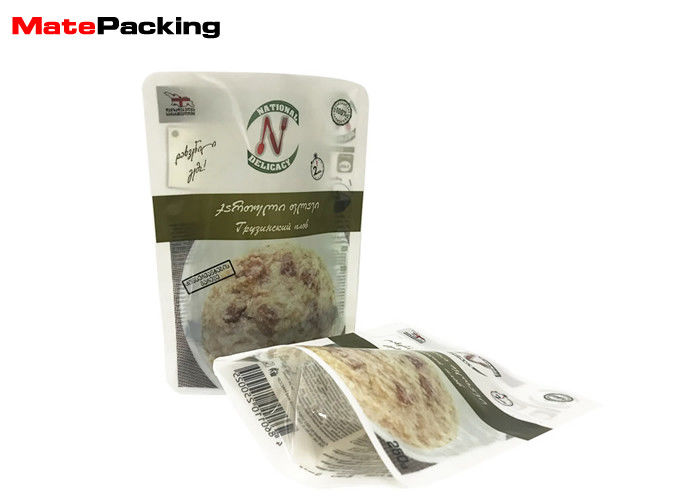 China Clear Front Transparent Stand Up Pouches High Temperature Gravure Printing 200g factory