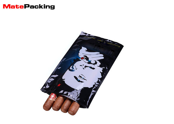 China Custom Printed Three Side Seal Plastic Tobacco Pouch Zipper Leaf Bag For Food Package factory