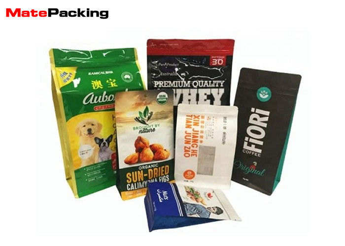 China Square Bottom Food Grade Foil Stand Up Pouches Plastic Bag Custom Printing factory