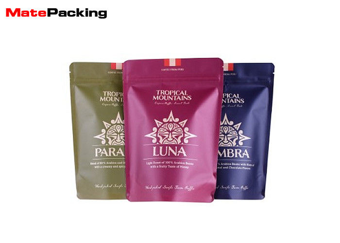 China Heat Seal Kraft Paper Coffee Bean Packaging Bags Pouches Matte Surface With Valve factory