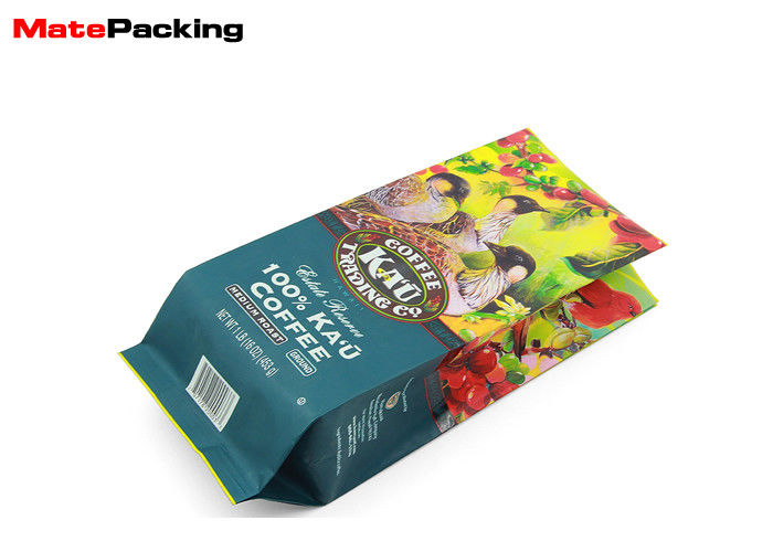 China Colorful Printing Custom Coffee Bean Bags , Kraft Paper Coffee Bean Packaging Bags factory