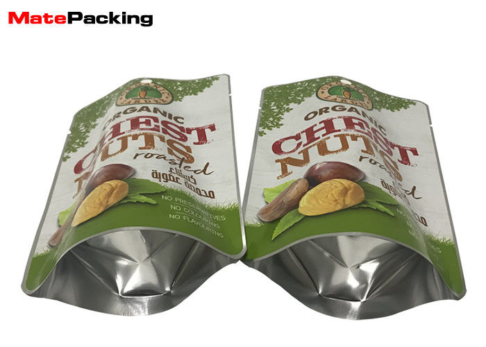 China Aluminum Foil Food Pouches Zip Lock Stand Up With Window Moisture Proof factory
