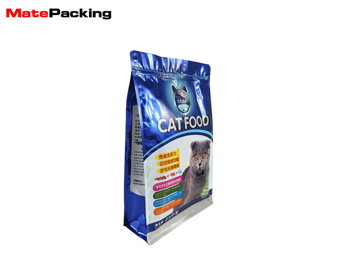 China 2.5Kg Laminated Animal Pet Food Packaging Bags Flat Bottom Ziplock For Cat factory