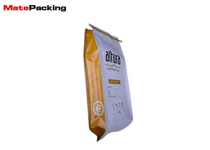 China Coffee Packing Custom Tin Tie Bags , Side Gusseted Resealable Bags Customized Thickness factory