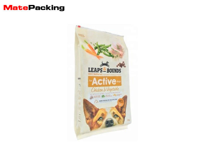 China Custom Printed Pet Plastic Storage Pouches , Side Gusset Quad Seal Pouch 10 Kg factory