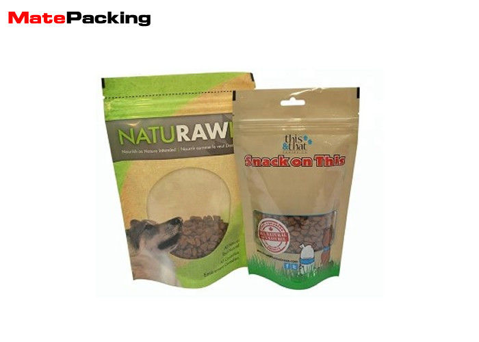 China Ziplock Pet Food Packaging Bags Moisture Proof Customized With Window factory