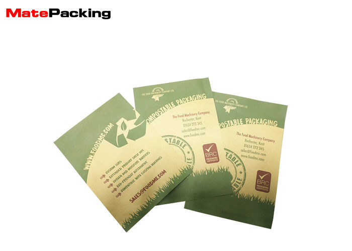 China PLA Material 100% Food Safe Brown Paper Bags Biodegradable Customized Thickness factory