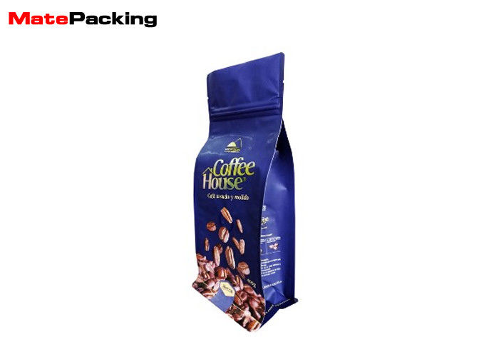 China Color Printing Foil Coffee Bags With Valve Aluminum Foil Flat Bottom Custom Size factory