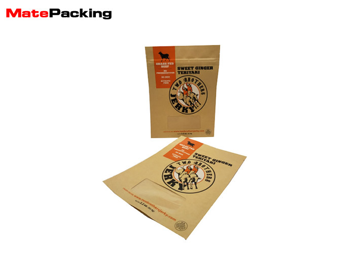 Window Stand Up NaturalKraft Paper Food Bags Gravure Mold Printing For Nuts