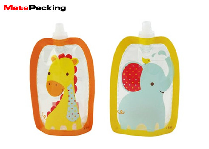 BPA Free Spout Pouch Refillable Baby Food Squeeze Pouch With Spout Special Shape