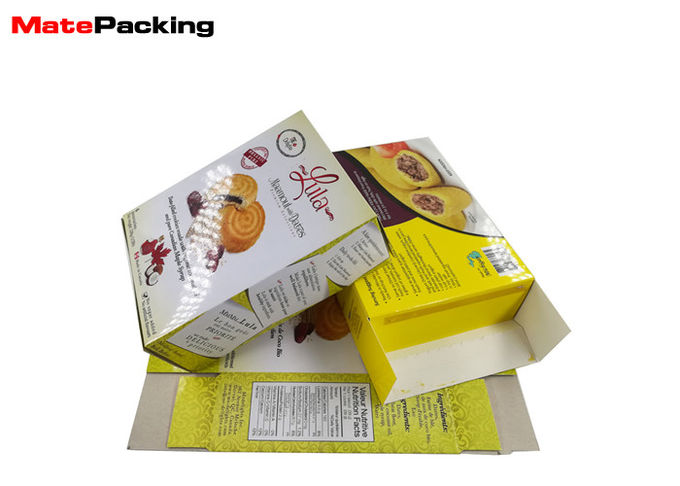 Folding Customized Cookie Packaging Boxes , Paper Cardboard Food Boxes