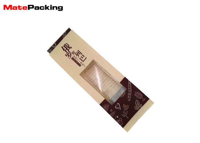 Heat Sealed Kraft Stand Up Pouches With Window Custom Printing For Dry Food