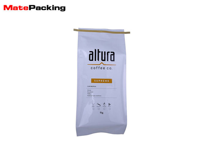 Coffee Packing Custom Tin Tie Bags , Side Gusseted Resealable Bags Customized Thickness