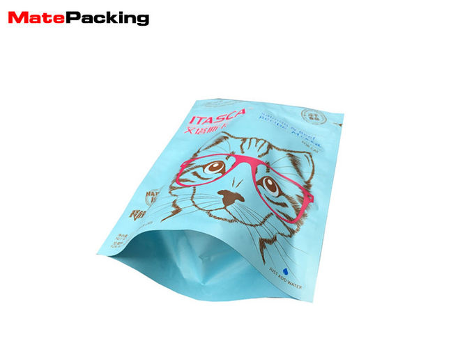 Zipper Stand Up Pet Food Packaging Bags Customized Thickness For Cat