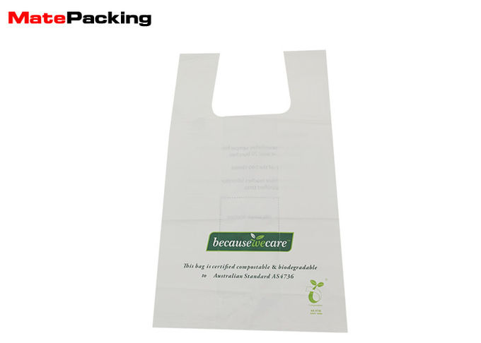 100% Corn Starch Disposable Grocery Bags , Biodegradable Plastic Shopping Bags